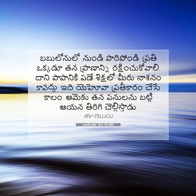 Picture 07 - యిర్మీయా 51:6 TELIRV - బబులోనులో నుండి - Bible Verse Picture