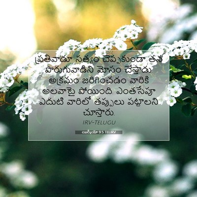 Picture 07 - యిర్మీయా 9:5 TELIRV - ప్రతివాడూ సత్యం - Bible Verse Picture