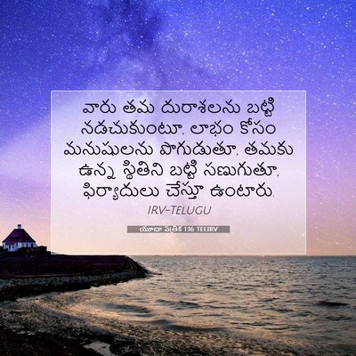 Picture 07 - యూదా పత్రిక 1:16 TELIRV - వారు తమ దురాశలను - Bible Verse Picture