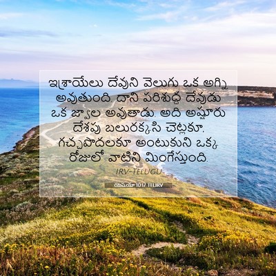 Picture 07 - యెషయా 10:17 TELIRV - ఇశ్రాయేలు దేవుని - Bible Verse Picture