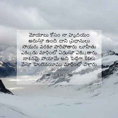 Picture 07 - యెషయా 15:5 TELIRV - మోయాబు కోసం నా - Bible Verse Picture