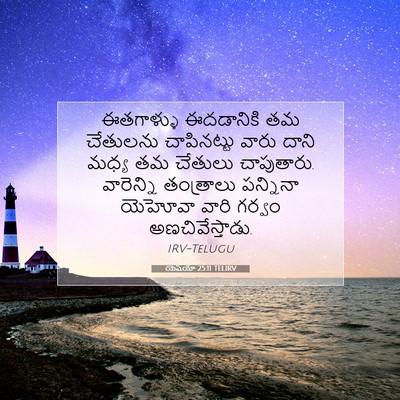 Picture 07 - యెషయా 25:11 TELIRV - ఈతగాళ్ళు ఈదడానికి - Bible Verse Picture