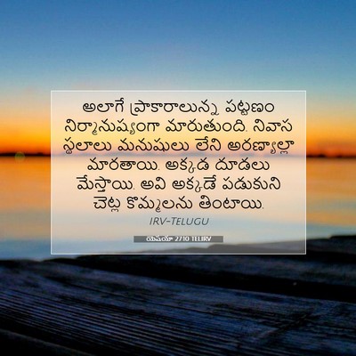 Picture 07 - యెషయా 27:10 TELIRV - అలాగే - Bible Verse Picture