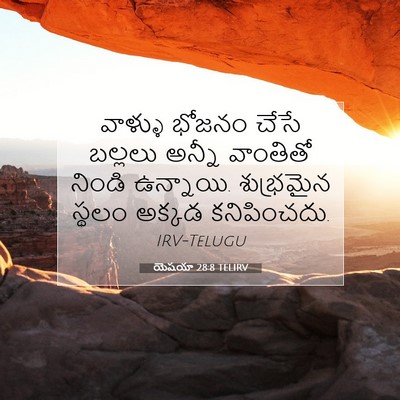Picture 07 - యెషయా 28:8 TELIRV - వాళ్ళు భోజనం చేసే - Bible Verse Picture