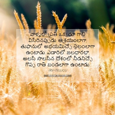 Picture 07 - యెషయా 32:2 TELIRV - వాళ్ళల్లో ప్రతి - Bible Verse Picture