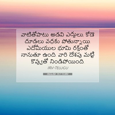 Picture 07 - యెషయా 34:7 TELIRV - వాటితోపాటు అడవి - Bible Verse Picture