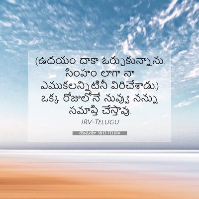 Picture 07 - యెషయా 38:13 TELIRV - (ఉదయం దాకా - Bible Verse Picture