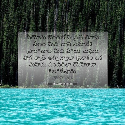 Picture 07 - యెషయా 4:5 TELIRV - సీయోను కొండలోని - Bible Verse Picture