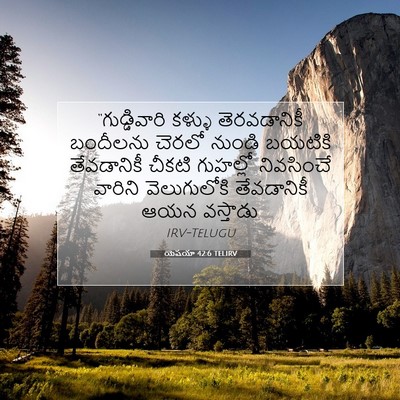 Picture 07 - యెషయా 42:6 TELIRV - “గుడ్డివారి కళ్ళు - Bible Verse Picture