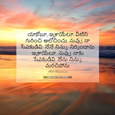 Picture 07 - యెషయా 44:21 TELIRV - యాకోబూ, ఇశ్రాయేలూ, - Bible Verse Picture