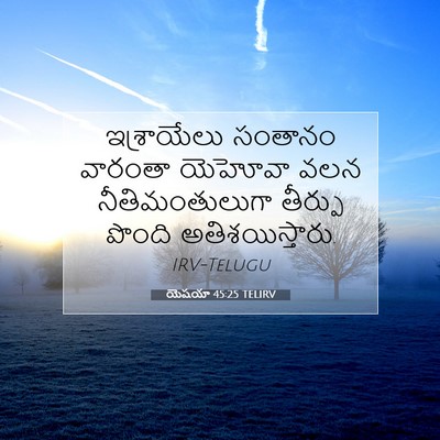 Picture 07 - యెషయా 45:25 TELIRV - ఇశ్రాయేలు సంతానం - Bible Verse Picture