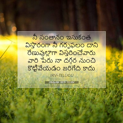 Picture 07 - యెషయా 48:19 TELIRV - నీ సంతానం ఇసుకంత - Bible Verse Picture