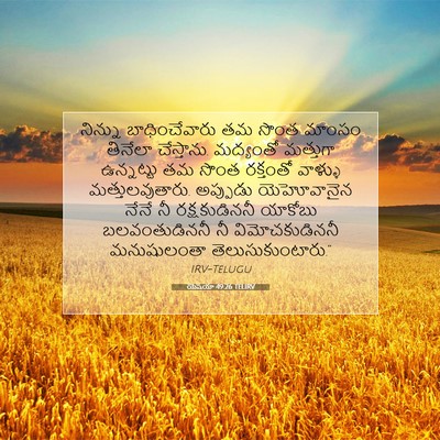 Picture 07 - యెషయా 49:26 TELIRV - నిన్ను - Bible Verse Picture