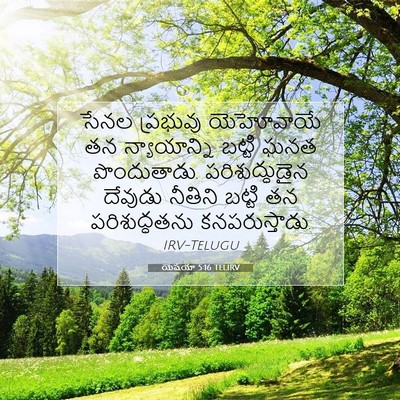 Picture 07 - యెషయా 5:16 TELIRV - సేనల ప్రభువు - Bible Verse Picture