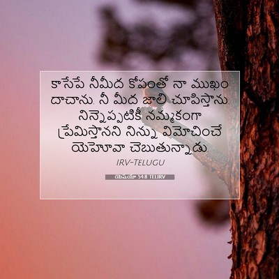 Picture 07 - యెషయా 54:8 TELIRV - కాసేపే నీమీద - Bible Verse Picture