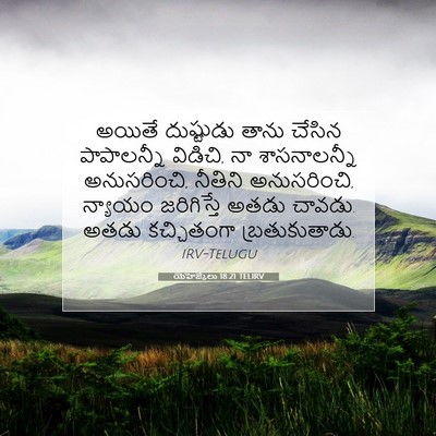 Picture 07 - యెహెజ్కేలు 18:21 TELIRV - అయితే దుష్టుడు - Bible Verse Picture