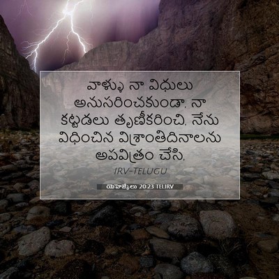 Picture 07 - యెహెజ్కేలు 20:23 TELIRV - వాళ్ళు నా విధులు - Bible Verse Picture