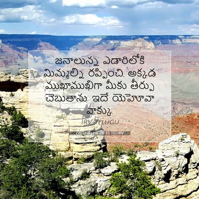 Picture 07 - యెహెజ్కేలు 20:35 TELIRV - జనాలున్న - Bible Verse Picture