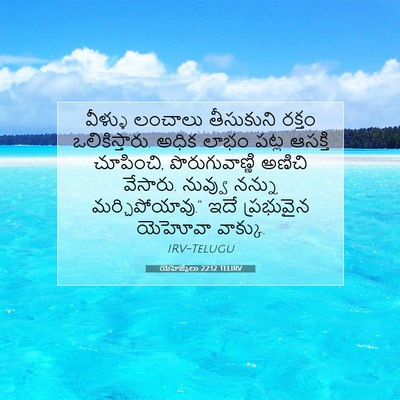 Picture 07 - యెహెజ్కేలు 22:12 TELIRV - వీళ్ళు లంచాలు - Bible Verse Picture