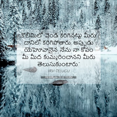 Picture 07 - యెహెజ్కేలు 22:22 TELIRV - కొలిమిలో వెండి - Bible Verse Picture