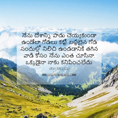 Picture 07 - యెహెజ్కేలు 22:30 TELIRV - నేను దేశాన్ని - Bible Verse Picture