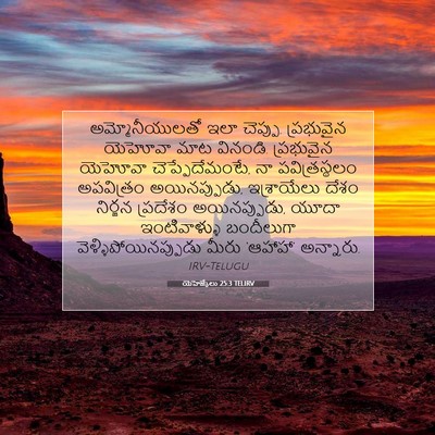 Picture 07 - యెహెజ్కేలు 25:3 TELIRV - అమ్మోనీయులతో ఇలా - Bible Verse Picture
