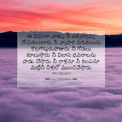 Picture 07 - యెహెజ్కేలు 26:12 TELIRV - ఈ విధంగా వాళ్ళు నీ - Bible Verse Picture