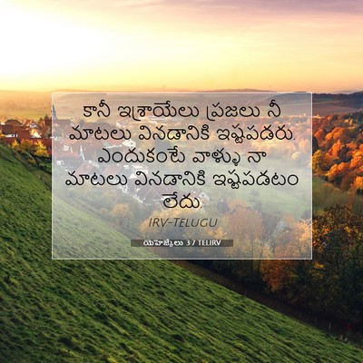 Picture 07 - యెహెజ్కేలు 3:7 TELIRV - కానీ ఇశ్రాయేలు - Bible Verse Picture