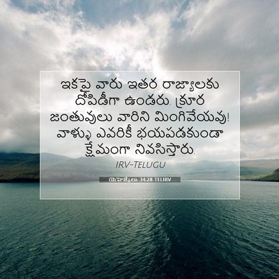 Picture 07 - యెహెజ్కేలు 34:28 TELIRV - ఇకపై వారు ఇతర - Bible Verse Picture