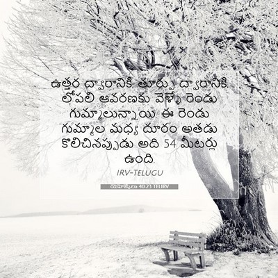 Picture 07 - యెహెజ్కేలు 40:23 TELIRV - ఉత్తర ద్వారానికి, - Bible Verse Picture