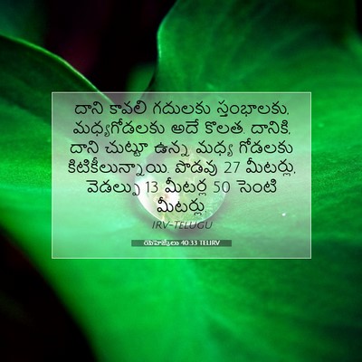 Picture 07 - యెహెజ్కేలు 40:33 TELIRV - దాని కావలి గదులకు - Bible Verse Picture