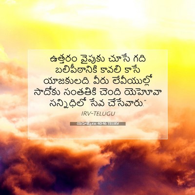 Picture 07 - యెహెజ్కేలు 40:46 TELIRV - ఉత్తరం వైపుకు - Bible Verse Picture