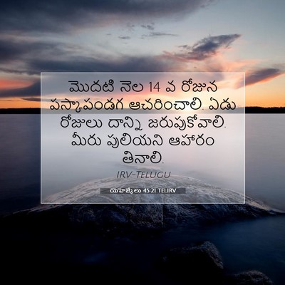 Picture 07 - యెహెజ్కేలు 45:21 TELIRV - మొదటి నెల 14 వ రోజున - Bible Verse Picture