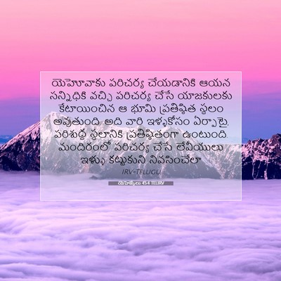 Picture 07 - యెహెజ్కేలు 45:4 TELIRV - యెహోవాకు పరిచర్య - Bible Verse Picture