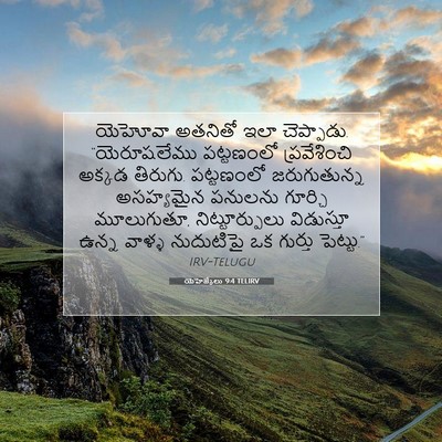 Picture 07 - యెహెజ్కేలు 9:4 TELIRV - యెహోవా అతనితో ఇలా - Bible Verse Picture