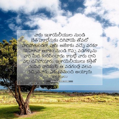 Picture 07 - యెహోషువ 10:11 TELIRV - వారు ఇశ్రాయేలీయుల - Bible Verse Picture