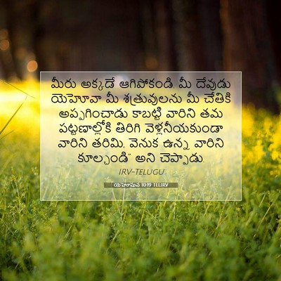 Picture 07 - యెహోషువ 10:19 TELIRV - మీరు అక్కడే - Bible Verse Picture