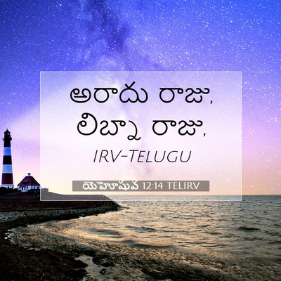 Picture 07 - యెహోషువ 12:14 TELIRV - అరాదు రాజు, లిబ్నా - Bible Verse Picture