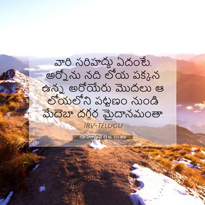 Picture 07 - యెహోషువ 13:16 TELIRV - వారి సరిహద్దు - Bible Verse Picture