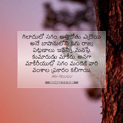 Picture 07 - యెహోషువ 13:31 TELIRV - గిలాదులో సగం, - Bible Verse Picture