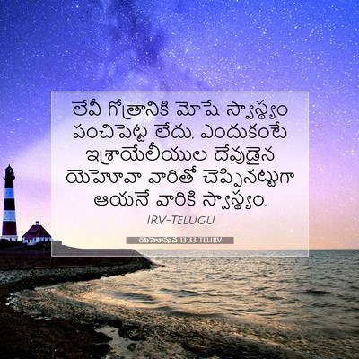 Picture 07 - యెహోషువ 13:33 TELIRV - లేవీ గోత్రానికి - Bible Verse Picture