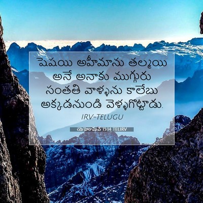 Picture 07 - యెహోషువ 15:14 TELIRV - షెషయి అహీమాను - Bible Verse Picture