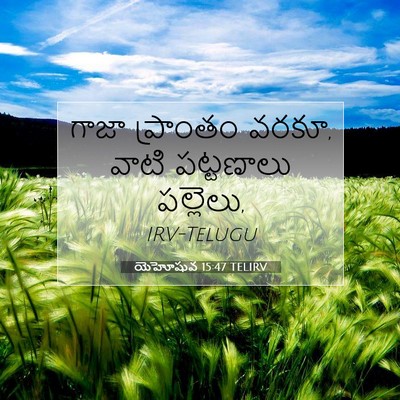 Picture 07 - యెహోషువ 15:47 TELIRV - గాజా ప్రాంతం వరకూ, - Bible Verse Picture