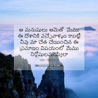 Picture 07 - యెహోషువ 2:17 TELIRV - ఆ మనుషులు ఆమెతో - Bible Verse Picture