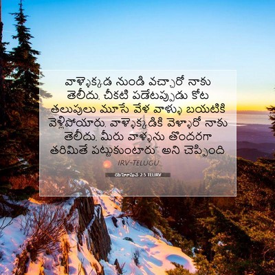 Picture 07 - యెహోషువ 2:5 TELIRV - వాళ్ళెక్కడ నుండి - Bible Verse Picture