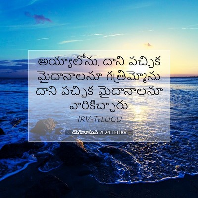 Picture 07 - యెహోషువ 21:24 TELIRV - అయ్యాలోను, దాని - Bible Verse Picture