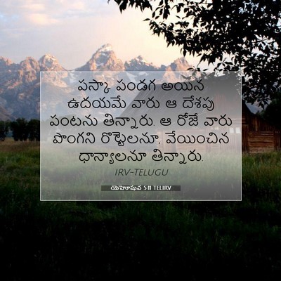 Picture 07 - యెహోషువ 5:11 TELIRV - పస్కా పండగ అయిన - Bible Verse Picture
