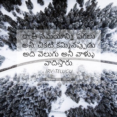 Picture 07 - యోబు 17:12 TELIRV - రాత్రి సమయాన్ని - Bible Verse Picture