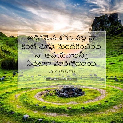 Picture 07 - యోబు 17:7 TELIRV - అధికమైన శోకం వల్ల - Bible Verse Picture