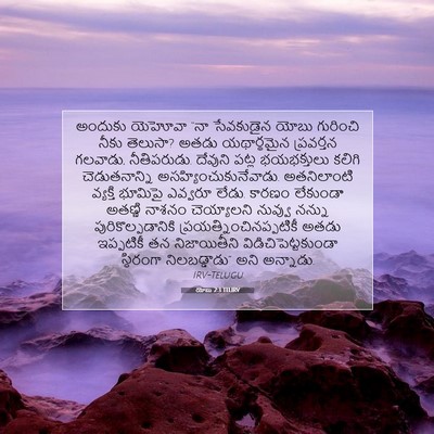 Picture 07 - యోబు 2:3 TELIRV - అందుకు యెహోవా “నా - Bible Verse Picture